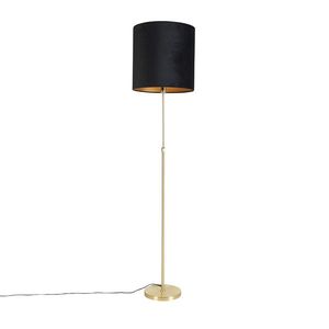 Stojací lampa zlatá / mosazná s černým velurovým odstínem 40/40 cm - Parte obraz
