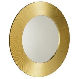 SAPHO SUNBEAM kulaté zrcadlo v dřevěném rámu ø 90cm, zlatá SB900 obraz