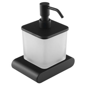 SAPHO FLORI dávkovač mýdla, 300 ml, mléčné sklo, černá mat RF019/15 obraz