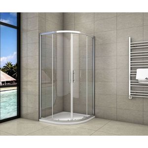 H K Čtvrtkruhový sprchový kout SYMPHONY S4 90x90 cm s dvoudílnými posuvnými dveřmi obraz