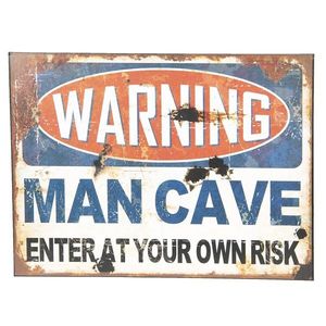 Nástěnná kovová cedule Warning Man Cave - 30*40 cm 6Y3085 obraz