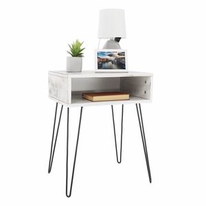 Příruční stolek Honej, bílá, 45 x 35 x 58 cm obraz