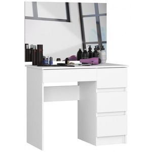 Ak furniture Kosmetický stolek se zrcadlem T-6 I 90x50 cm bílý pravý obraz
