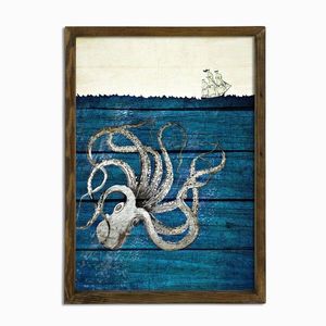 Wallity Nástěnný obraz Octopus 50x70 cm modrý obraz