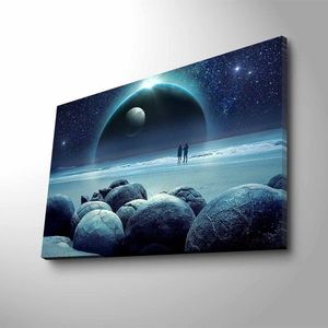 Wallity Obraz s LED osvětlením MĚSÍČNÍ KRAJINA 45 x 70 cm obraz