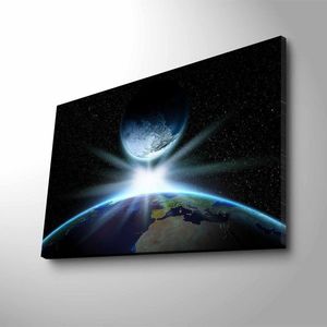 Wallity Obraz s LED osvětlením SETKÁNÍ ZEMĚ A MĚSÍCE 45 x 70 cm obraz