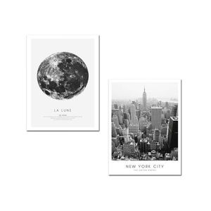 Wallity Sada obrazů LA LUNE/NEW YORK 30 x 40 cm 2 kusy obraz