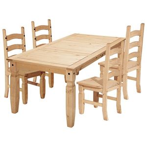 Jídelní set PIMBOW stůl 152x92 cm + 4 židle, borovice obraz