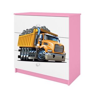 Kocot kids Komoda Babydreams 80 cm náklaďák růžová obraz