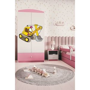 Kocot kids Dětská skříň Babydreams 90 cm bagr růžová obraz