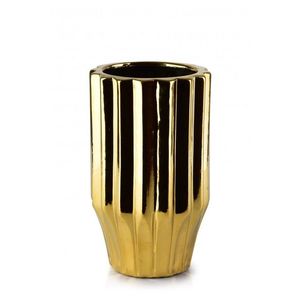 Mondex Keramická váza YVONNE 20 cm zlatá obraz