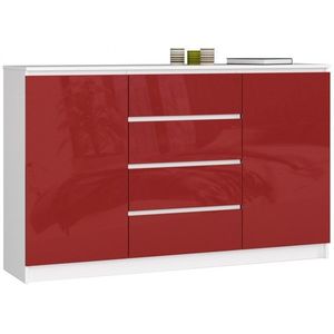 Ak furniture Komoda Tove K 160, 4 cm bílá/červená lesklá obraz