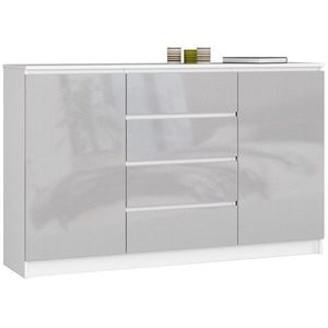 Ak furniture Komoda Tove K 160, 4 cm bílá/šedá lesklá obraz
