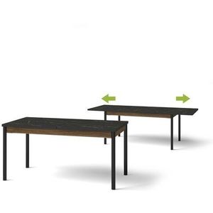 DOLMAR Rozkládací jídelní stůl PARKER 14, ořech / san sebastian / černý mat 160x77x90 ořech / san sebastian / černý mat obraz