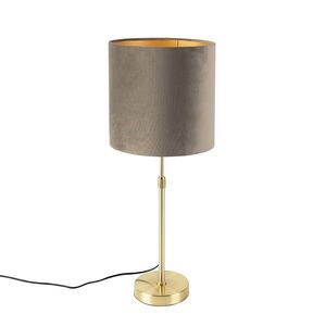 Stolní lampa zlatá / mosaz s velurovým odstínem taupe 25 cm - Parte obraz