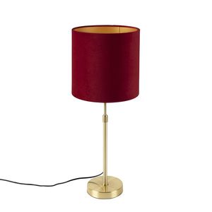 Stolní lampa zlatá / mosaz s odstínem červeného sametu 25 cm - Parte obraz