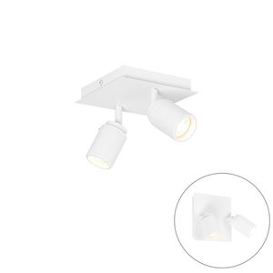 Moderní koupelnové bodové bílé čtvercové 2-světlo IP44 - Ducha obraz