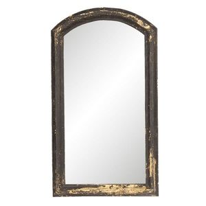 Nástěnné vintage zrcadlo v černém rámu s patinou - 33*3*59 cm 52S176 obraz