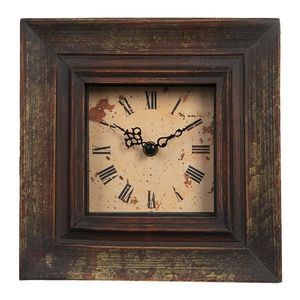 Vintage dřevěné stolní hodiny s římskými číslicemi - 23*5*23 cm / 16*20 cm 2F0751 obraz
