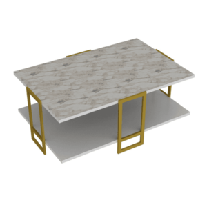 Konferenční stolek POLKA mramor/zlatá obraz