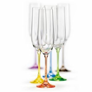 Crystalex Sklenice na šumivé víno VIOLA Rainbow 190 ml, 6 ks obraz