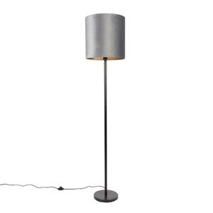 Moderní stojací lampa černá odstín šedá 40 cm - Simplo obraz