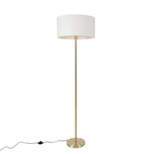 Stojací lampa mosaz se stínidlem bílá 50 cm - Simplo obraz