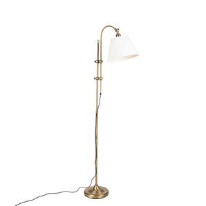 Chytrá klasická stojací lampa bronzová s bílou vč. Wifi A60 - Ashley obraz