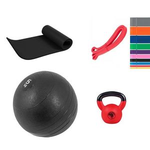 Gorilla Sports Sada pro fitness cvičení, černá/červená obraz