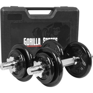 Gorilla Sports Jednoruční litinový set + kufřík, 20 kg obraz
