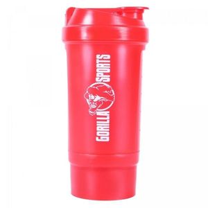 Gorilla Sports Shaker s přihrádkou, 500 ml, červený obraz