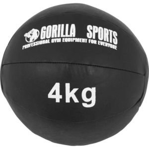 Gorilla Sports Kožený medicinbal, 4 kg, černý obraz