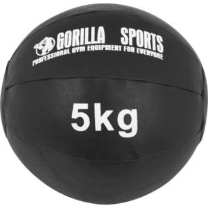 Gorilla Sports Kožený medicinbal, 5 kg, černý obraz
