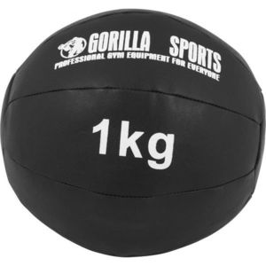 Gorilla Sports Kožený medicinbal, 1 kg, černý obraz