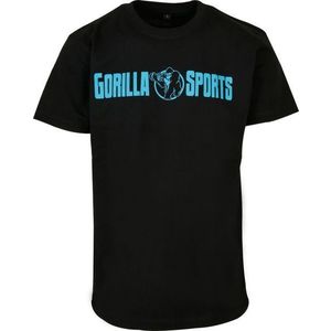 Gorilla Sports Sportovní tričko, černo/neonově tyrkysová, M obraz