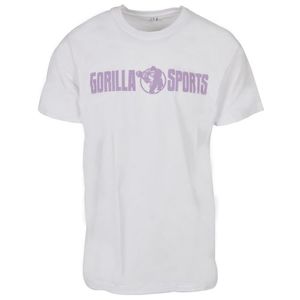 Gorilla Sports Sportovní tričko s potiskem, bílo/fialová 2XL obraz
