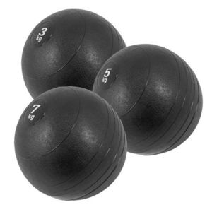 Gorilla Sports Sada slamball medicinbalů, černá, 3 ks, 15 kg obraz