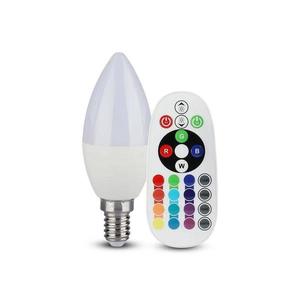 LED RGB Stmívatelná žárovka E14/4, 8W/230V 4000K + dálkové ovládání obraz