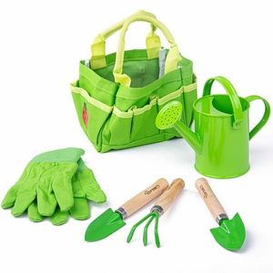 Bigjigs Toys Zahradní set nářadí v plátěné tašce, zelená obraz