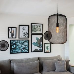 Moderní černá závěsná lampa - Bliss Mesh obraz