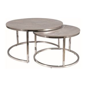 Konferenční stolek 2 ks PORTAFINO Stříbrná / šedá, Konferenční stolek 2 ks PORTAFINO Stříbrná / šedá obraz