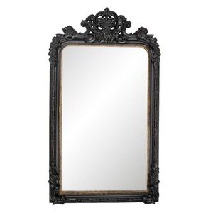 Velké nástěnné zrcadlo s černým antickým rámem - 90*158*14 cm 52S154 obraz