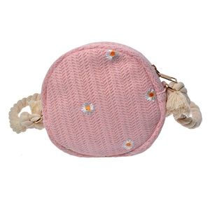 Malá růžová dámská kabelka se sedmikráskami - Ø 15 cm JZBG0258P obraz