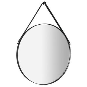 SAPHO ORBITER kulaté zrcadlo s koženým páskem ø 70cm, černá mat ORT070 obraz