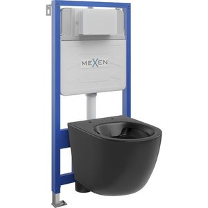MEXEN/S WC předstěnová instalační sada Fenix Slim s mísou WC Lena, černá mat 6103322XX85 obraz