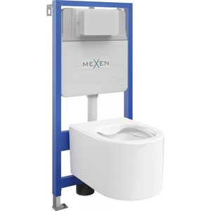 MEXEN/S WC předstěnová instalační sada Fenix Slim s mísou WC Sofia, bílá 6103354XX00 obraz