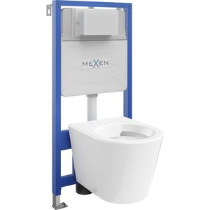 MEXEN/S WC předstěnová instalační sada Fenix Slim s mísou WC Rico, bílá 6103372XX00 obraz
