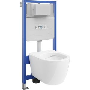 MEXEN/S WC předstěnová instalační sada Fenix Slim s mísou WC Carmen, bílá 6103388XX00 obraz