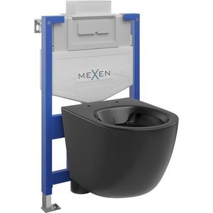 MEXEN/S WC předstěnová instalační sada Fenix XS-U s mísou WC Lena, černá mat 6853322XX85 obraz