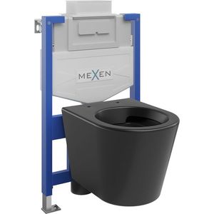 MEXEN/S WC předstěnová instalační sada Fenix XS-U s mísou WC Rico, černá mat 6853372XX85 obraz